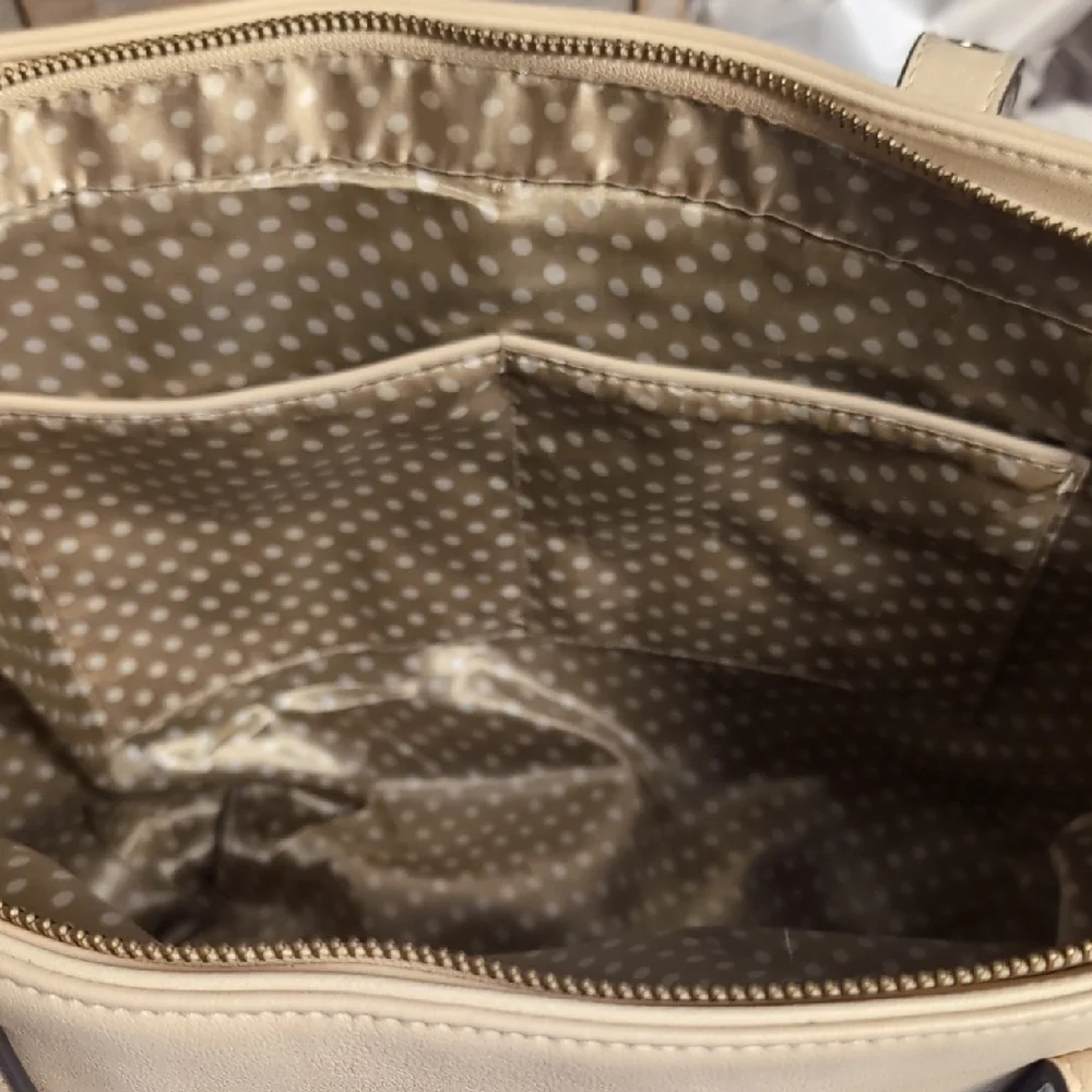 Classic Beige Tote with Rose Gold Metallic Accents - Picture 14 of 14